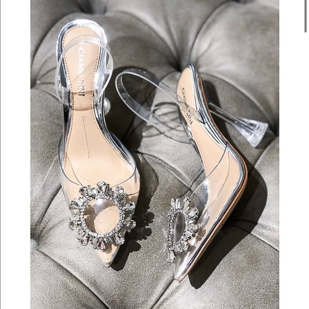 COPY - Gianni Bini Vivyee Clear Rhinestone Pointed Pumps